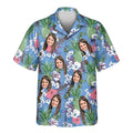 Custom Face &amp; Logo Aloha Bloom Hawaiian Shirt | Custom Gift for Beach Vacation &amp; Cruises