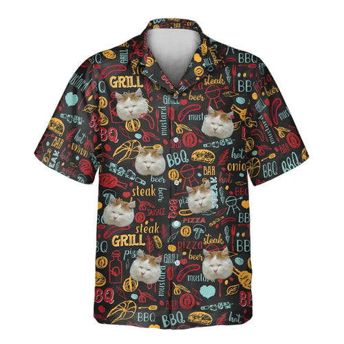 Custom Face &amp; Logo BBQ Royale Night Hawaiian Shirt | Perfect Backyard BBQ &amp; Summer Gathering