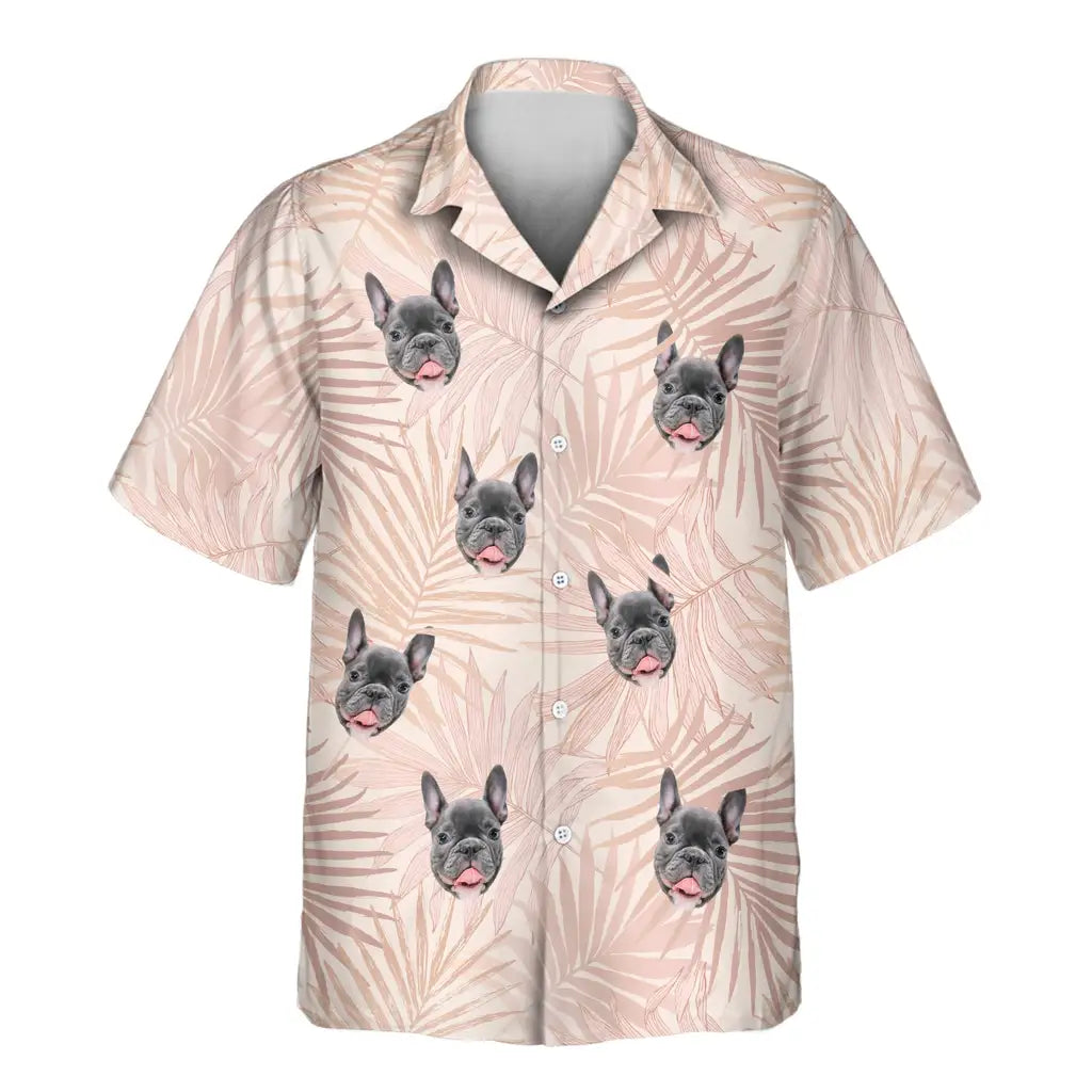Custom Face &amp; Logo Blush Tropics Hawaiian Shirt | Unique Summer Beach Gift for Men