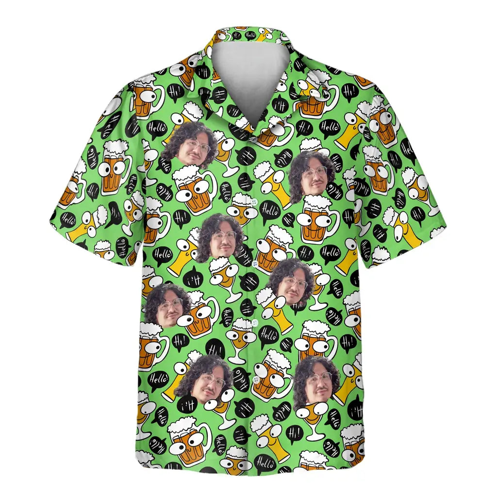 Custom Face &amp; Logo Brew Buddies Hawaiian Shirt | Great Gift for Party Lovers &amp; Celebration