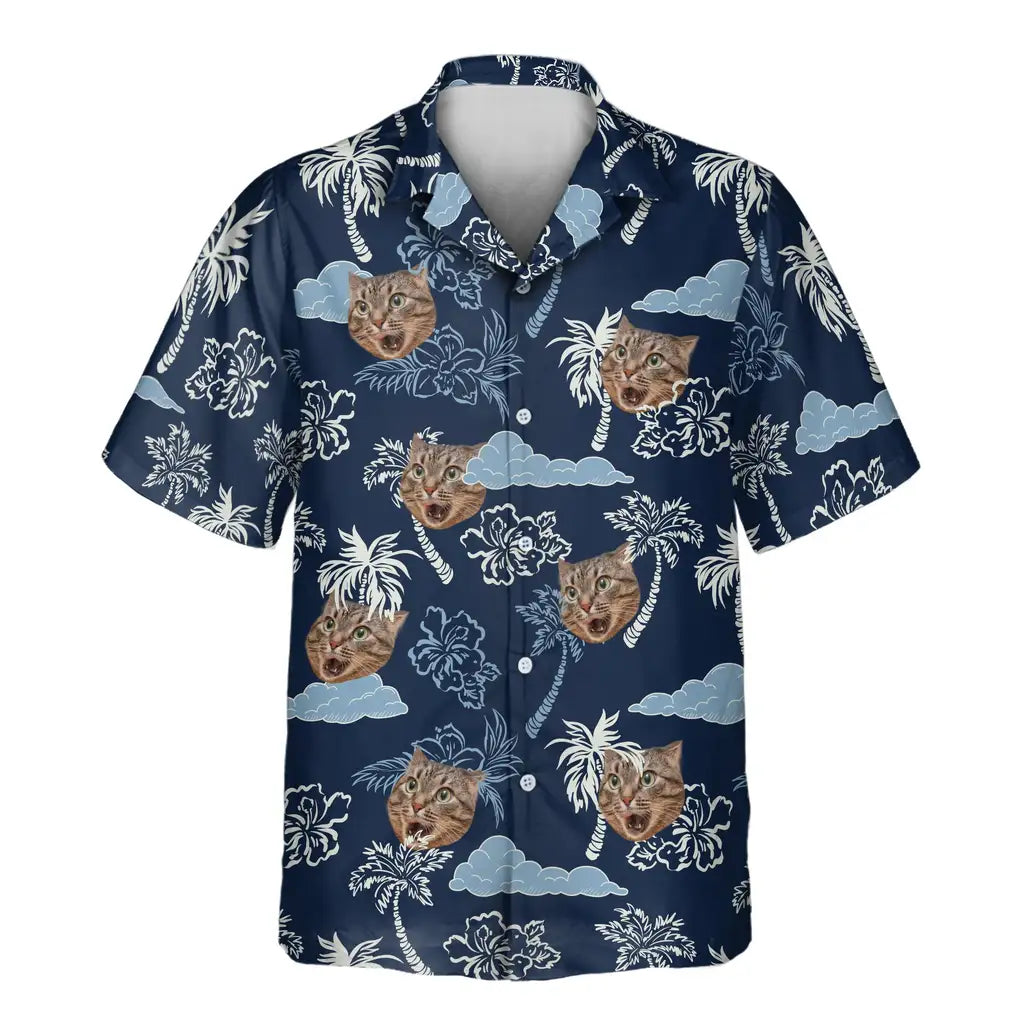 Custom Face &amp; Logo Coconut Palm Delight Hawaiian Shirt | Fresh Summer Fruit Lover Gift