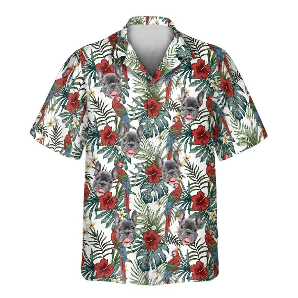 Custom Face &amp; Logo Floral Macaw Magic Hawaiian Shirt | Custom Gift for Beach Vacation &amp; Cruises