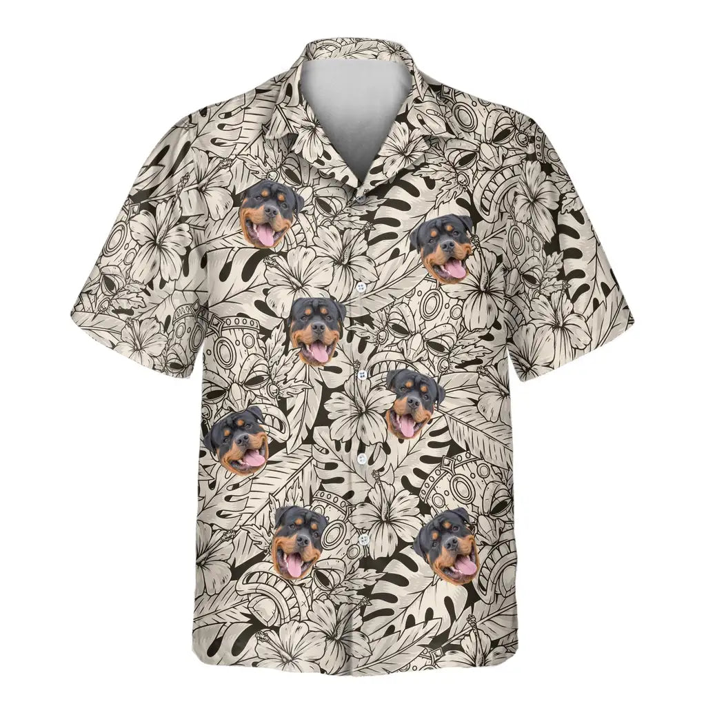 Custom Face &amp; Logo Island Tiki Vibes Hawaiian Shirt | Great for Themed Parties &amp; Group Events