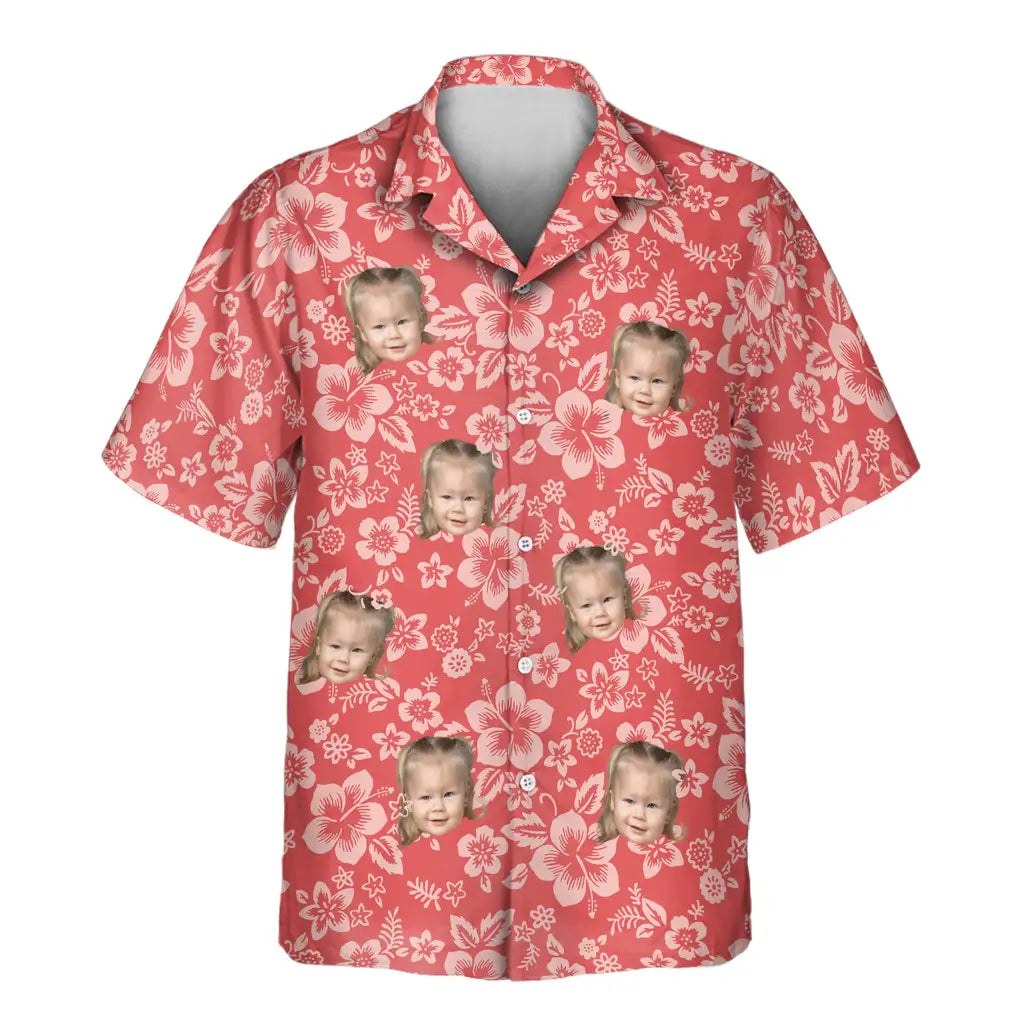 Custom Face &amp; Logo Japanese Hibiscus Blossom Hawaiian Shirt | Custom Gift for Beach Vacation &amp; Cruises