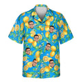 Custom Face &amp; Logo Lemon Grove Breeze Hawaiian Shirt | Fresh Summer Fruit Lover Gift