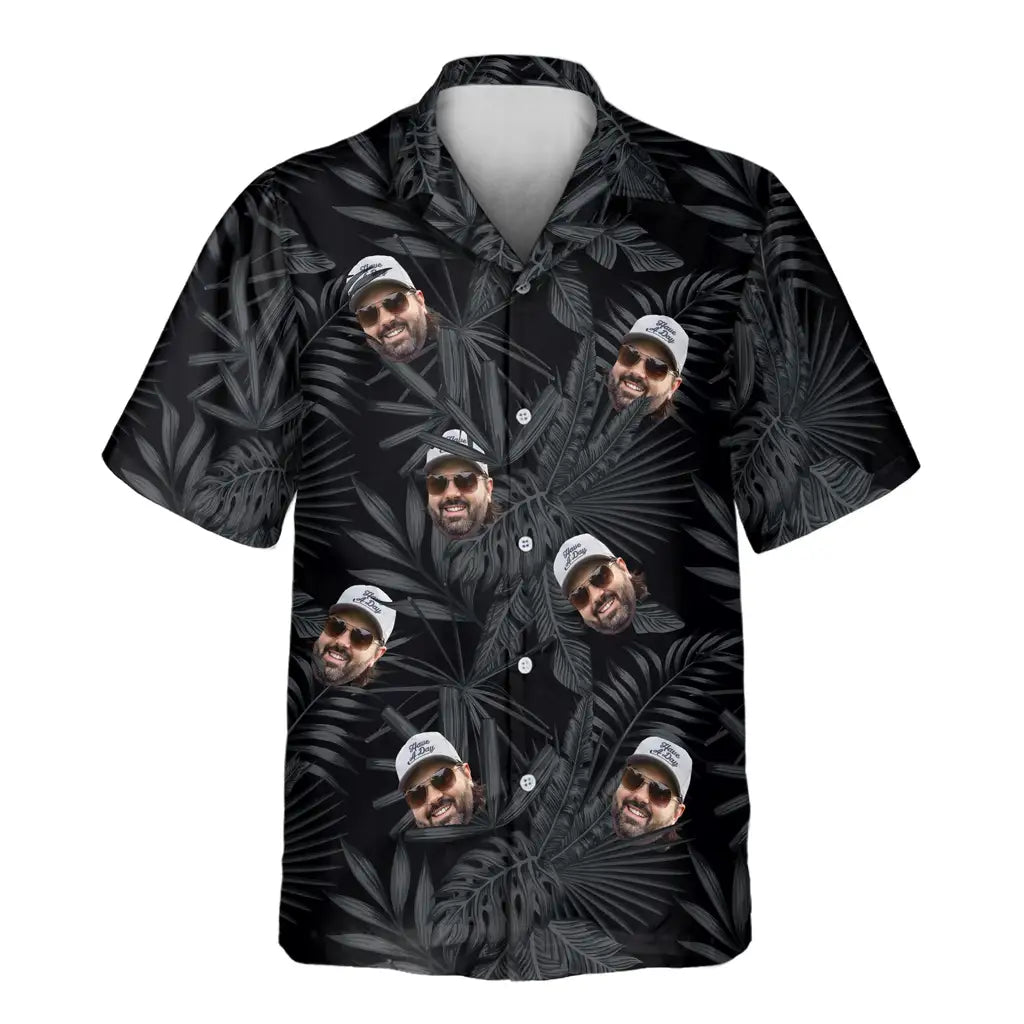 Custom Face &amp; Logo MonoTropics Hawaiian Shirt | Unique Summer Beach Gift for Men