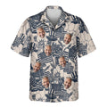 Custom Face &amp; Logo Navy &amp; Ivory Patriot Hawaiian Shirt | Perfect 4th of July &amp; Patriotic Celebration