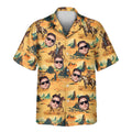 Custom Face &amp; Logo Retro Cowboy Rider Hawaiian Shirt | Perfect Vacation &amp; Tropical Party Wear