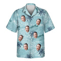 Custom Face &amp; Logo Retro Ocean Wave Hawaiian Shirt | Perfect Vacation &amp; Tropical Party Wear