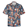 Custom Face &amp; Logo Retro USA Flag Hawaiian Shirt | Perfect Vacation &amp; Tropical Party Wear