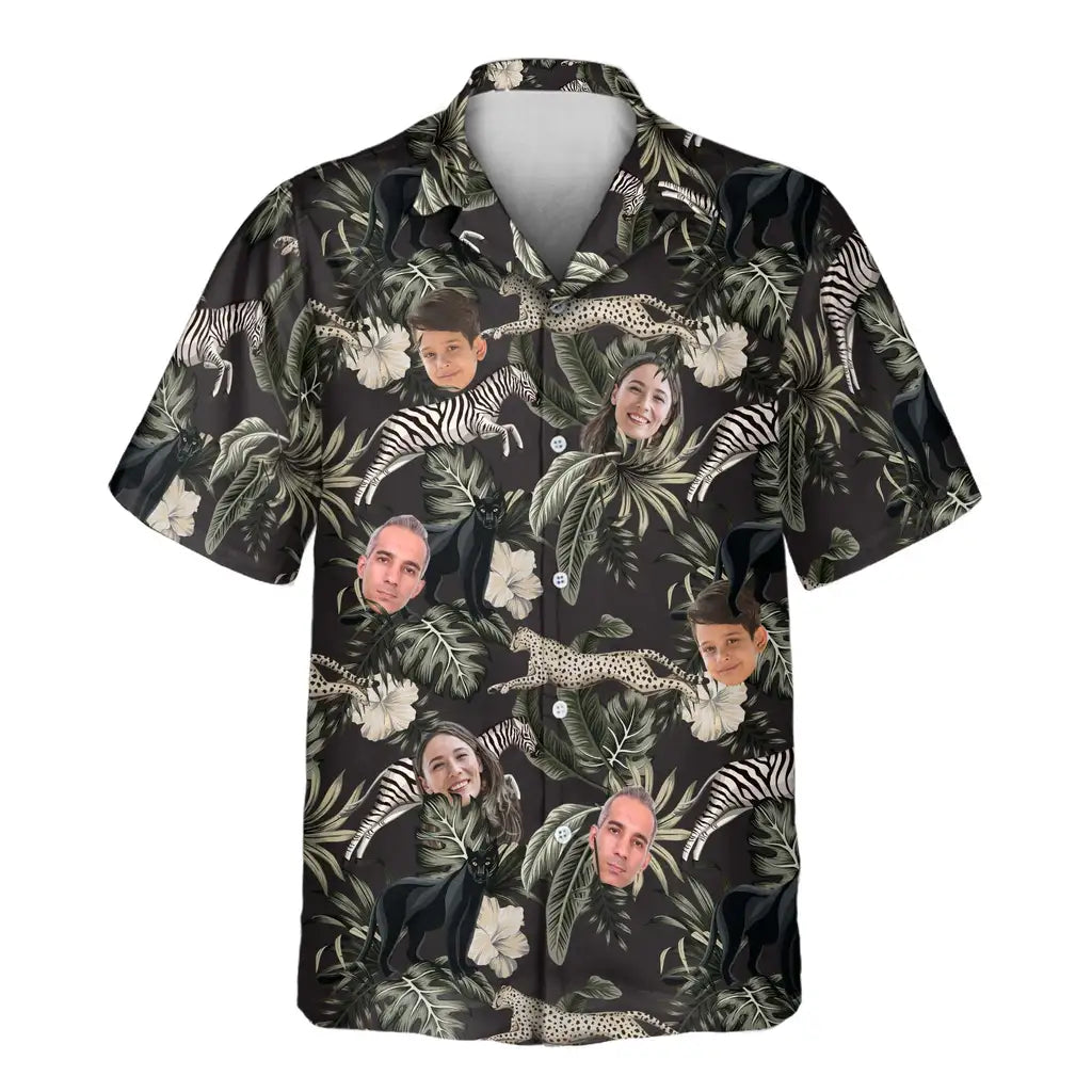 Custom Face &amp; Logo Running Wildlife Animal Hawaiian Shirt | Unique Gift for Wildlife Lovers
