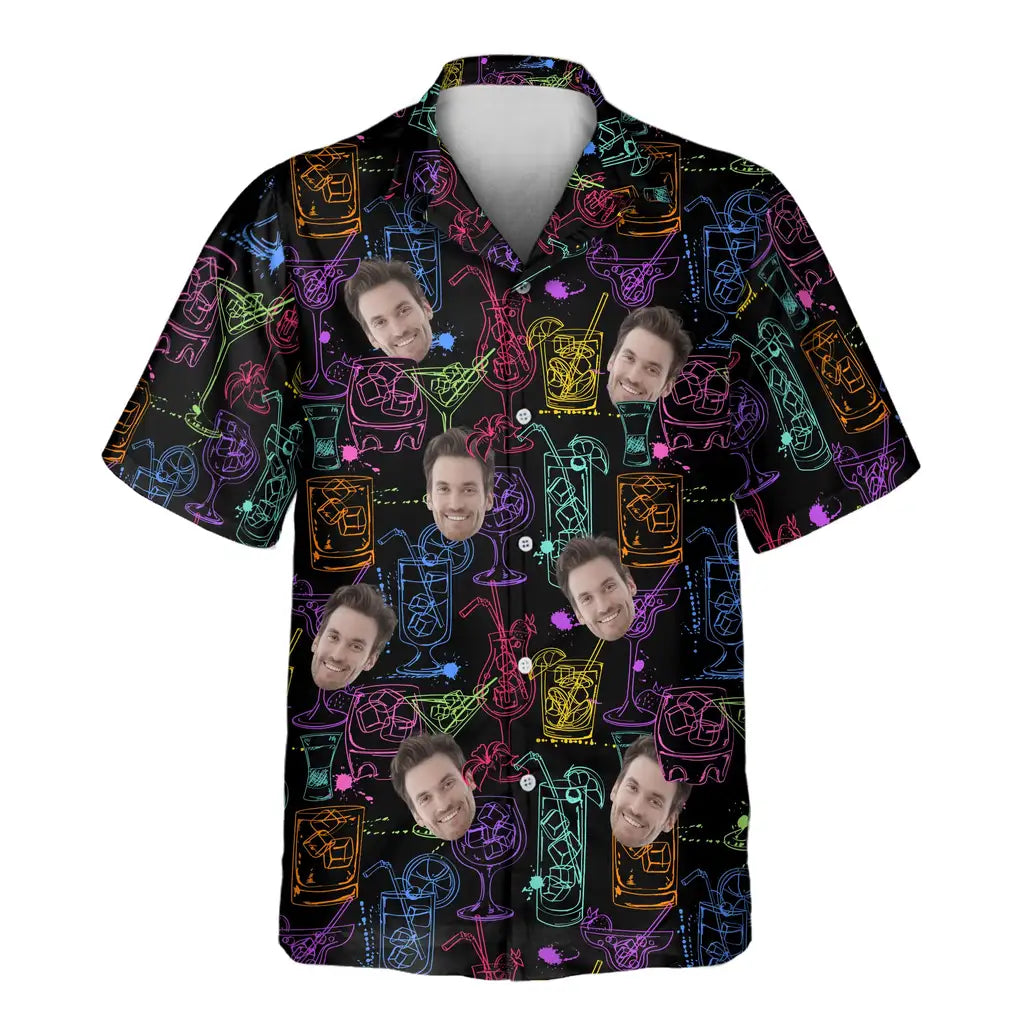 Custom Face &amp; Logo Sip &amp; Sway Hawaiian Shirt | Unique Summer Beach Gift for Men