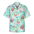Custom Face &amp; Logo Tropical Flamingo Paradise Hawaiian Shirt | Custom Gift for Beach Vacation &amp; Cruises