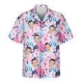 Custom Face &amp; Logo Tropical Floral Escape Hawaiian Shirt | Custom Gift for Beach Vacation &amp; Cruises