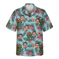 Custom Face &amp; Logo Tropical Tiki Mask Hawaiian Shirt | Great for Themed Parties &amp; Group Events