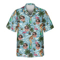 Custom Face &amp; Logo Vintage Surf &amp; Sun Hawaiian Shirt | Perfect Vacation &amp; Tropical Party Wear