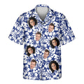 Custom Face &amp; Logo Weathered Tropic Hibiscus Hawaiian Shirt | Custom Gift for Beach Vacation &amp; Cruises