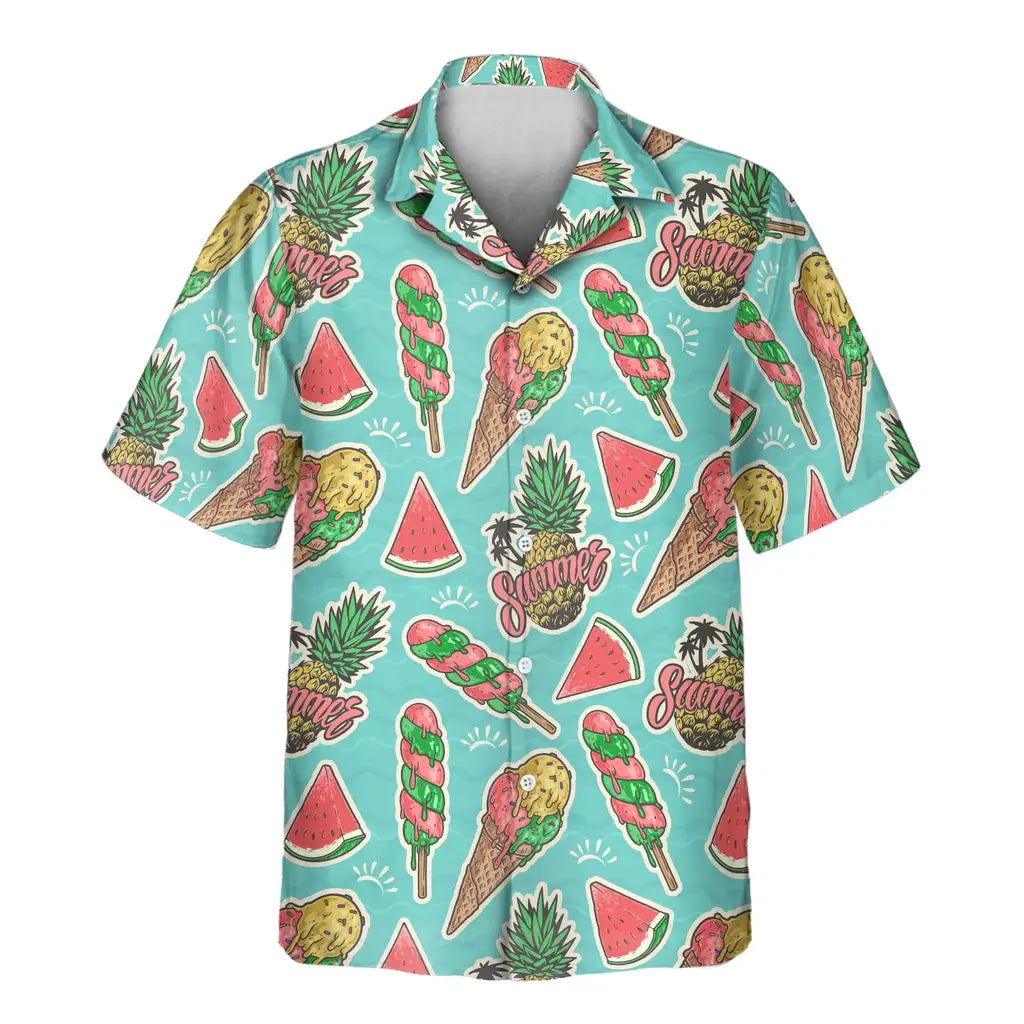 Custom Face &amp; Logo Beach Holiday Hawaiian Shirt | Unique Summer Beach Gift for Men