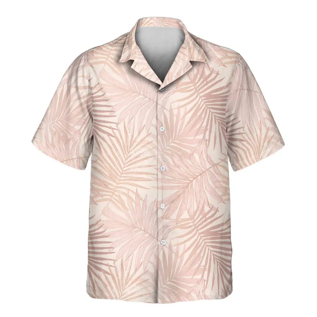 Custom Face &amp; Logo Blush Tropics Hawaiian Shirt | Unique Summer Beach Gift for Men