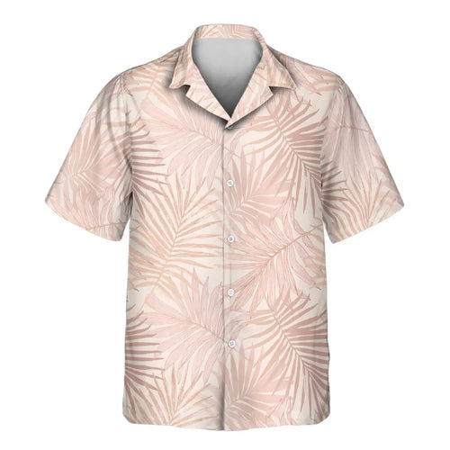 Custom Face &amp; Logo Blush Tropics Hawaiian Shirt | Unique Summer Beach Gift for Men