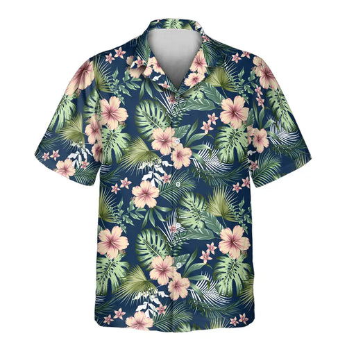 Custom Face &amp; Logo Botanical Tropical Florals Hawaiian Shirt | Custom Gift for Beach Vacation &amp; Cruises