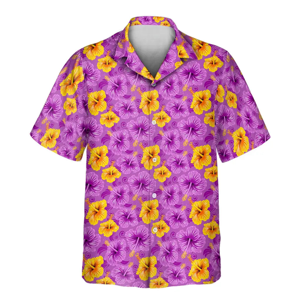 Custom Face &amp; Logo Enchanted Hibiscus Garden Hawaiian Shirt | Custom Gift for Beach Vacation &amp; Cruises
