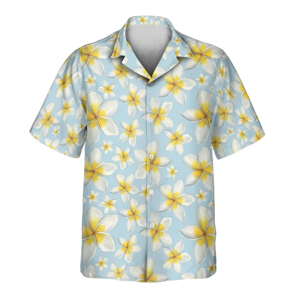 Custom Face &amp; Logo Frangipani Paradise Hawaiian Shirt | Custom Gift for Beach Vacation &amp; Cruises