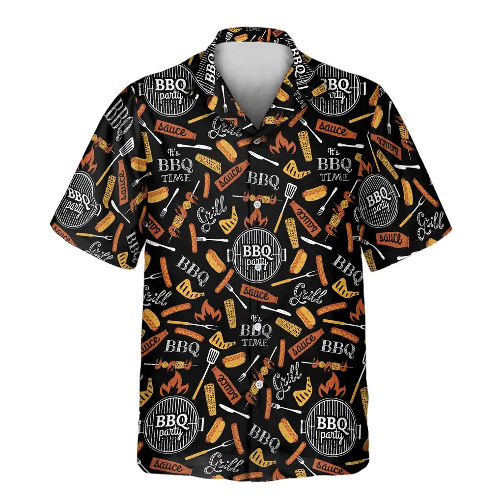 Custom Face &amp; Logo Grill Master Hawaiian Shirt | Perfect Backyard BBQ &amp; Summer Gathering