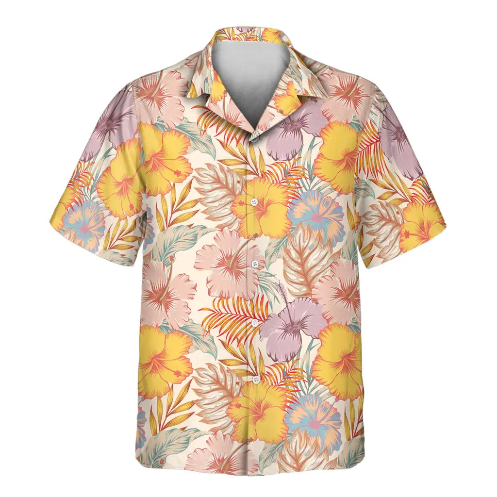 Custom Face &amp; Logo Hibiscus Summer Hawaiian Shirt | Custom Gift for Beach Vacation &amp; Cruises