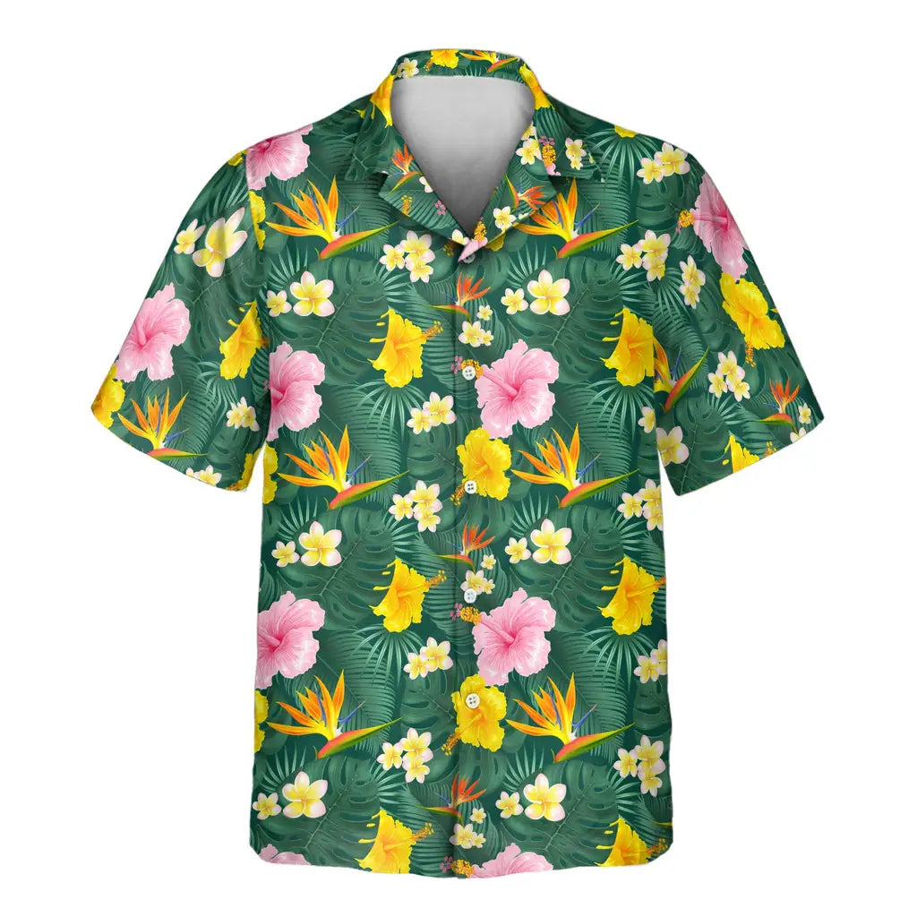Custom Face &amp; Logo Island Blossom Hawaiian Shirt | Custom Gift for Beach Vacation &amp; Cruises