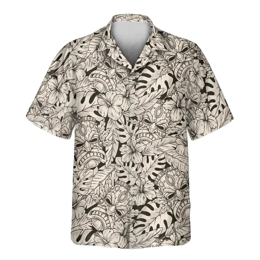 Custom Face &amp; Logo Island Tiki Vibes Hawaiian Shirt | Great for Themed Parties &amp; Group Events