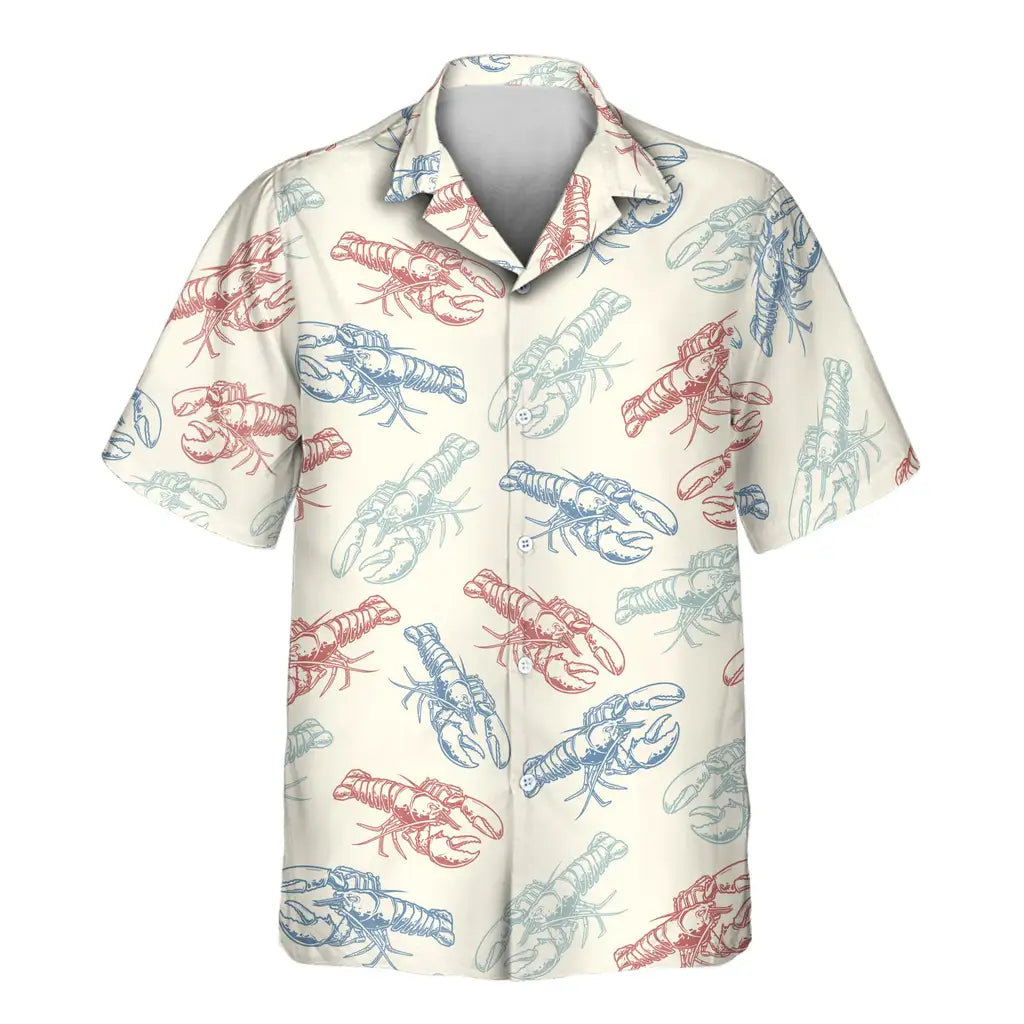 Custom Face &amp; Logo Lobster Fest Hawaiian Shirt | Perfect Backyard BBQ &amp; Summer Gathering