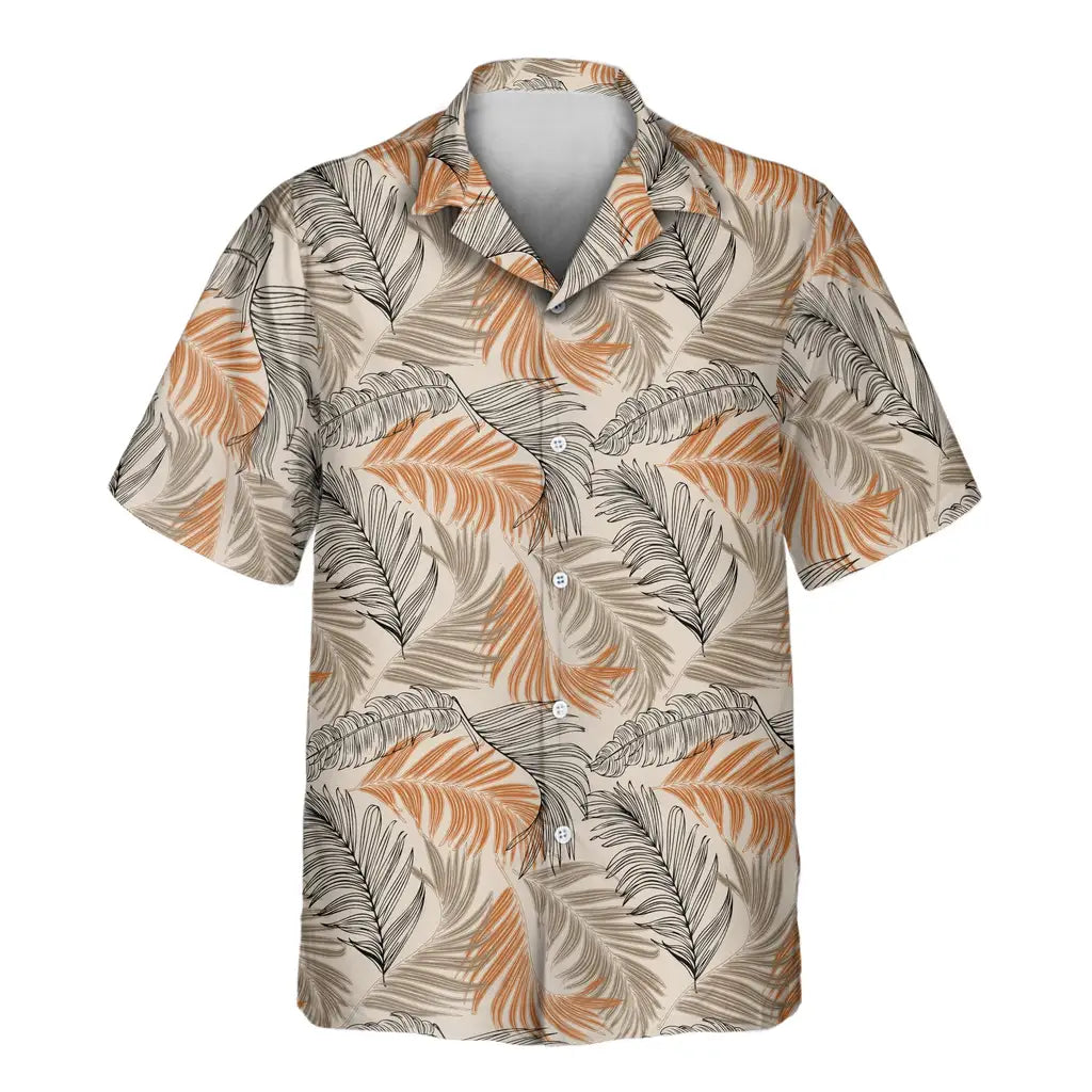 Custom Face &amp; Logo Lush Tropical Foliage Hawaiian Shirt | Unique Summer Beach Gift for Men