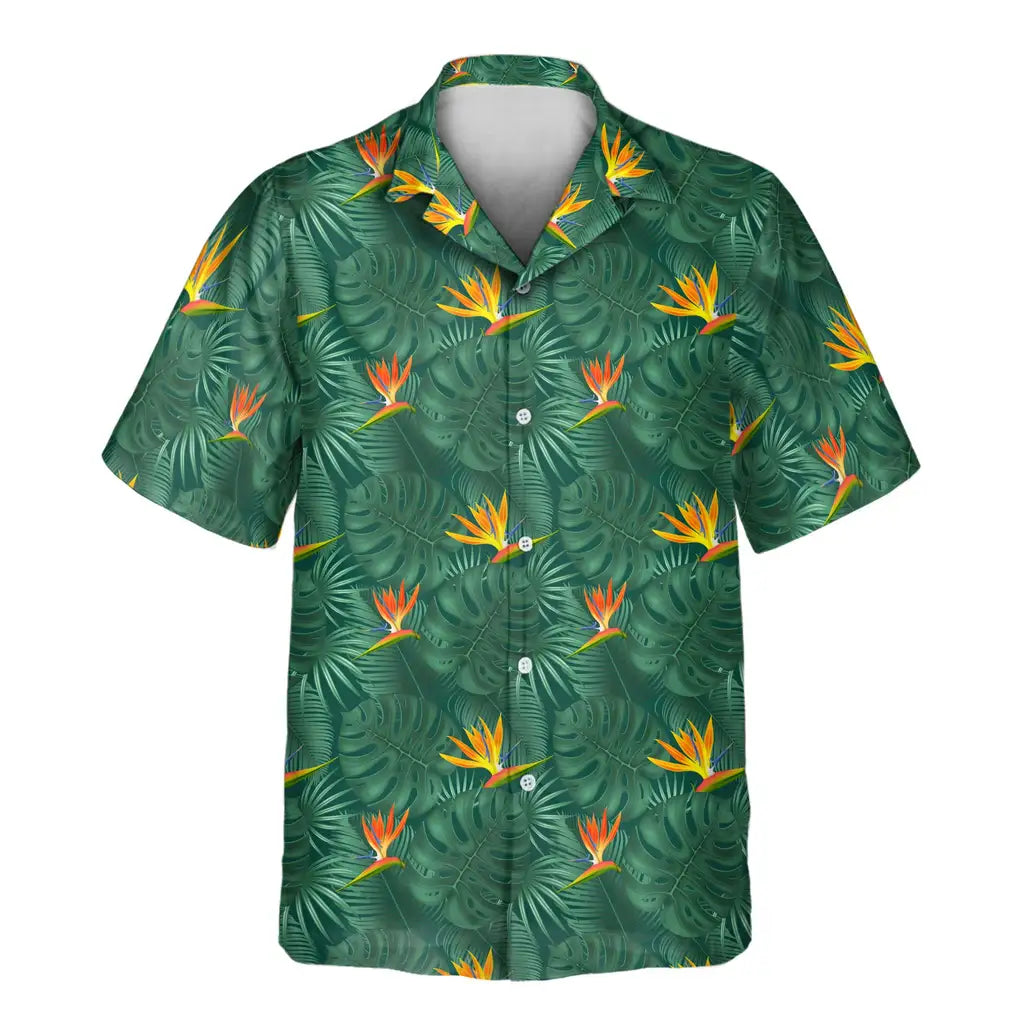 Custom Face &amp; Logo Monstera &amp; Paradise Hawaiian Shirt | Custom Gift for Beach Vacation &amp; Cruises