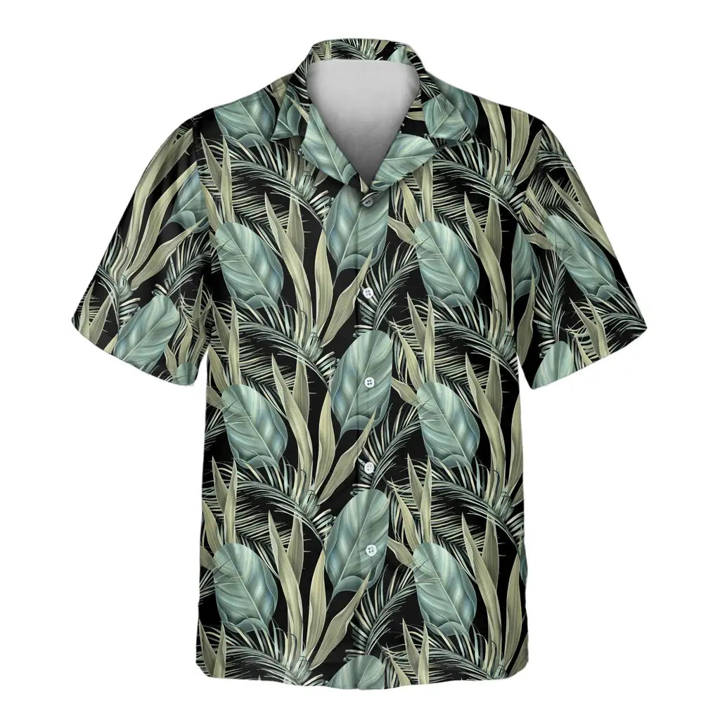 Custom Face &amp; Logo Palm Grove Hawaiian Shirt | Unique Summer Beach Gift for Men
