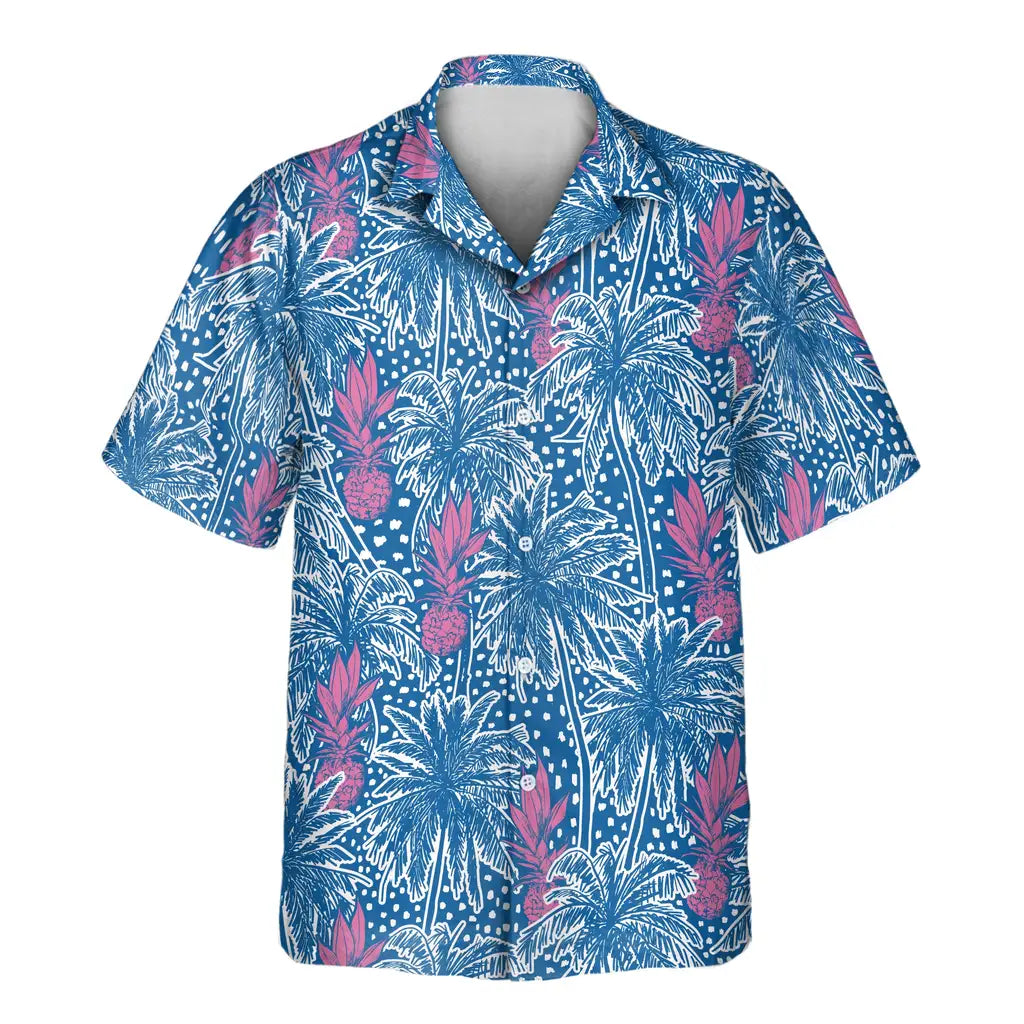 Custom Face &amp; Logo Pineapple Paradise Hawaiian Shirt | Fresh Summer Fruit Lover Gift