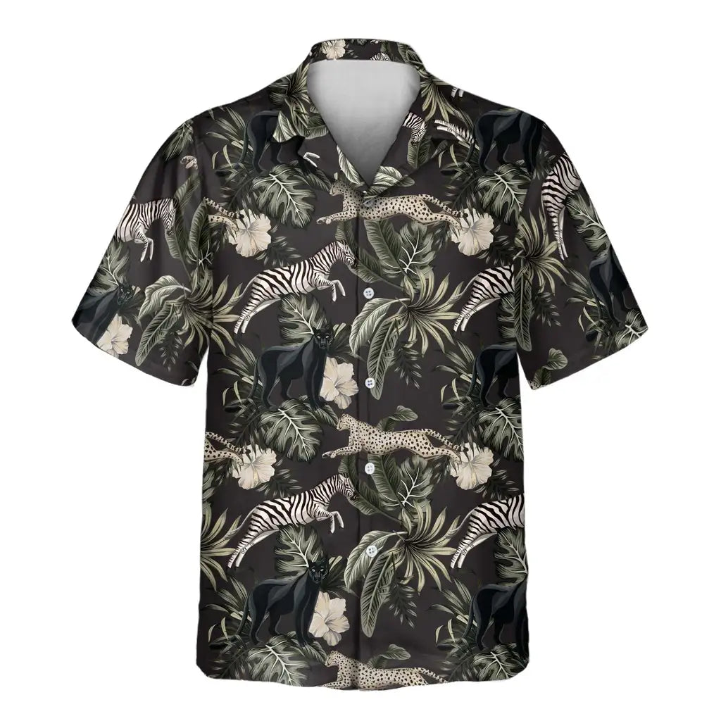Custom Face &amp; Logo Running Wildlife Animal Hawaiian Shirt | Unique Gift for Wildlife Lovers
