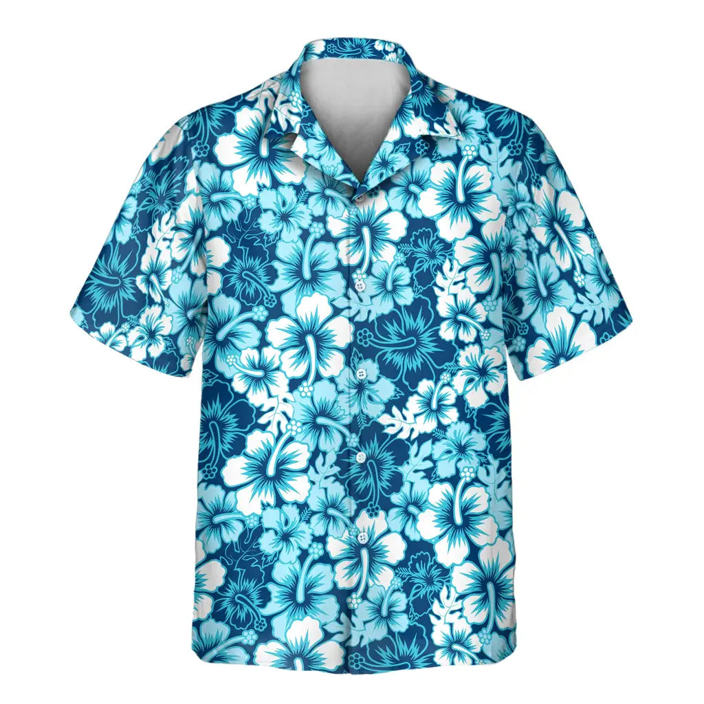 Custom Face &amp; Logo Surf Floral Hibiscus Hawaiian Shirt | Custom Gift for Beach Vacation &amp; Cruises