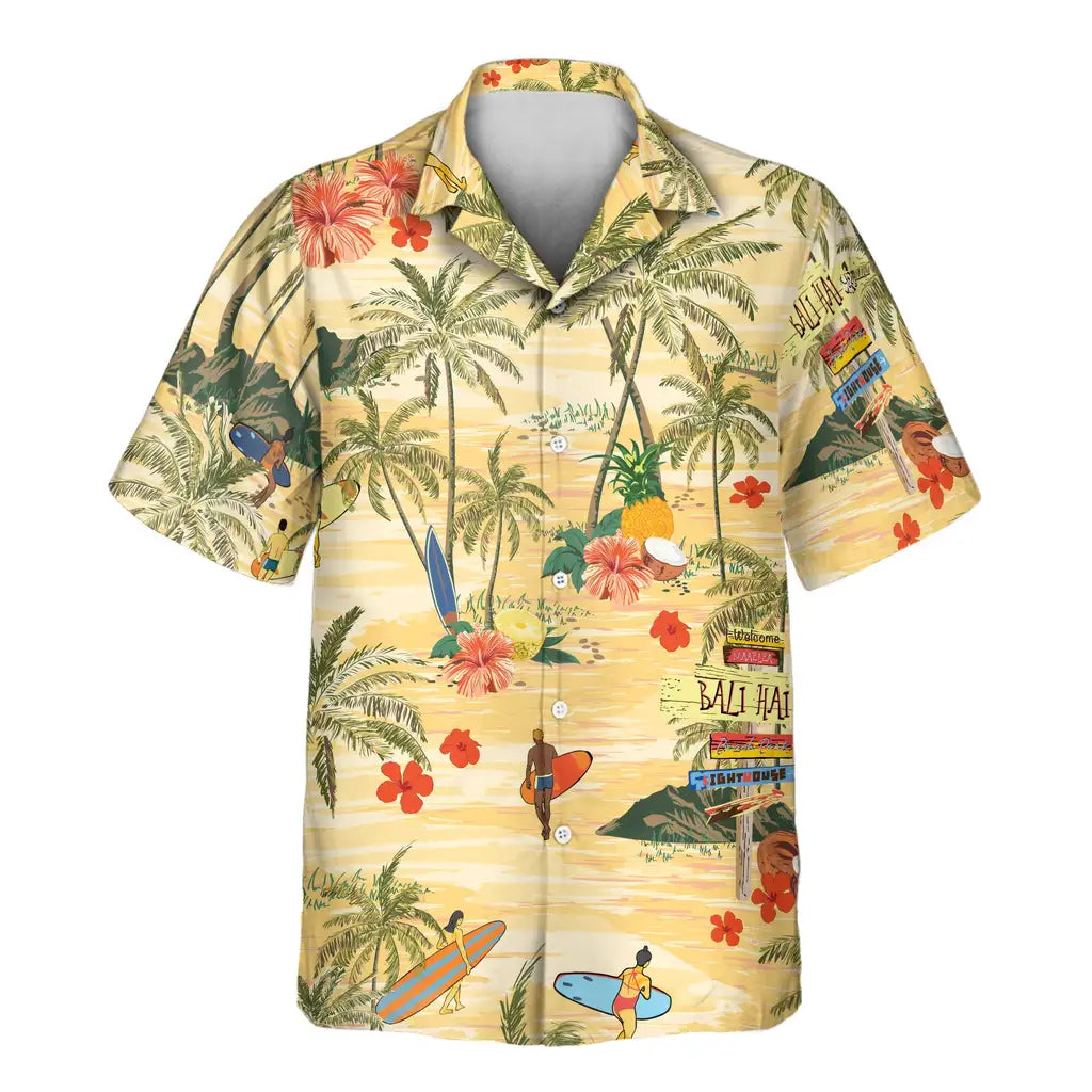 Custom Face &amp; Logo Surf's Up Island Hawaiian Shirt | Perfect Beach &amp; Surf Adventure