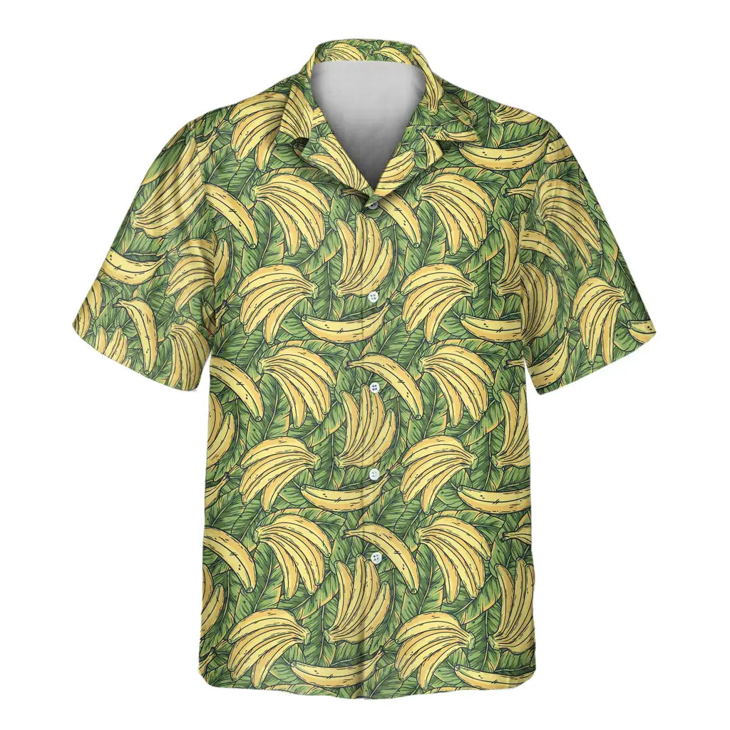 Custom Face &amp; Logo Tropical Banana Bliss Hawaiian Shirt | Fresh Summer Fruit Lover Gift