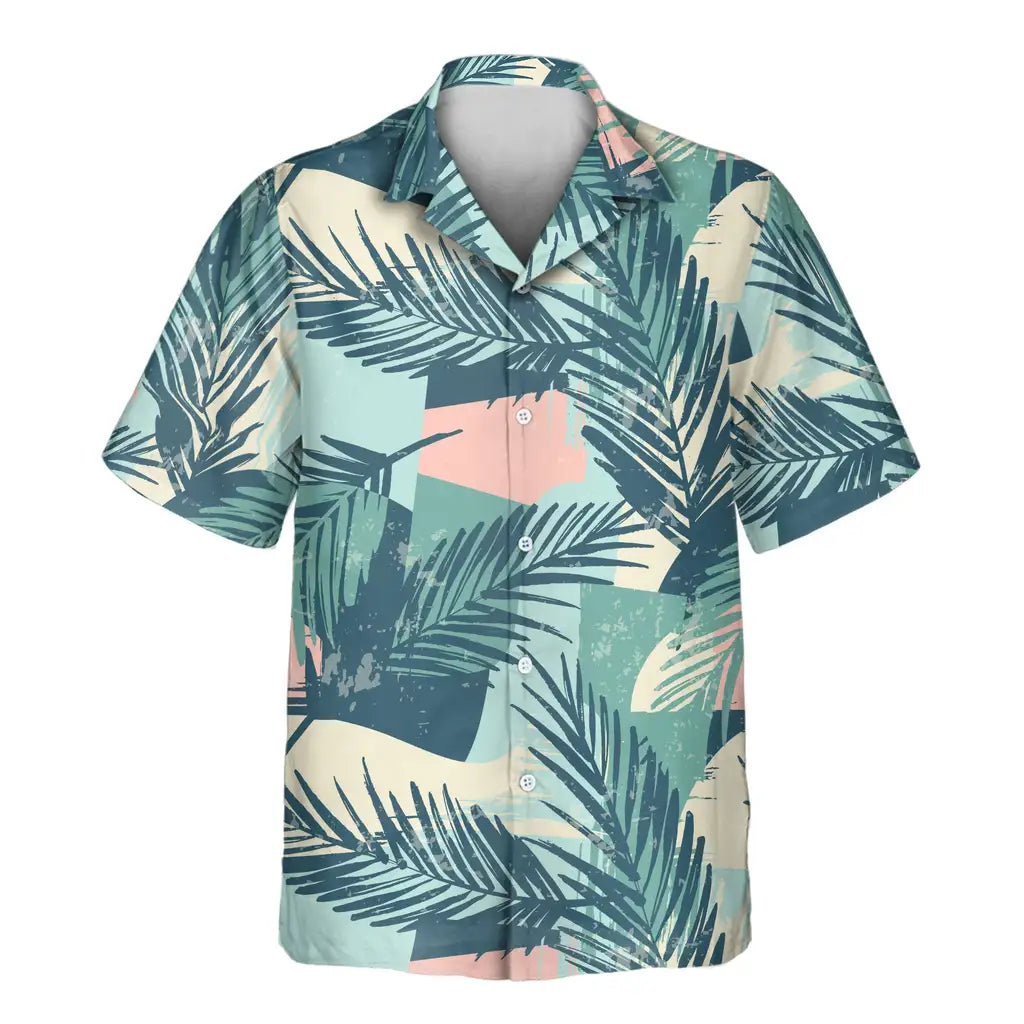 Custom Face &amp; Logo Tropical Color Pop Hawaiian Shirt | Unique Summer Beach Gift for Men