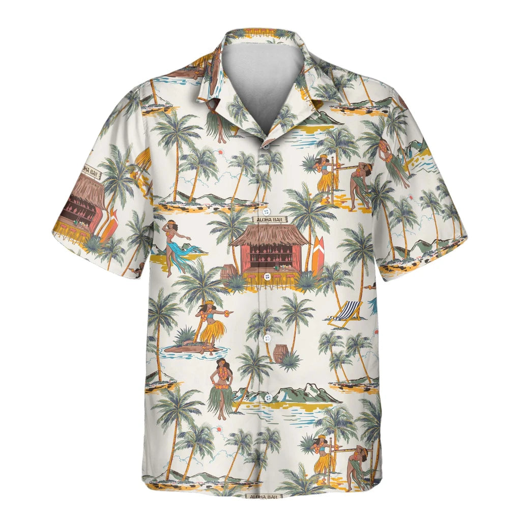 Custom Face &amp; Logo Tropical Escape Hawaiian Shirt | Unique Summer Beach Gift for Men