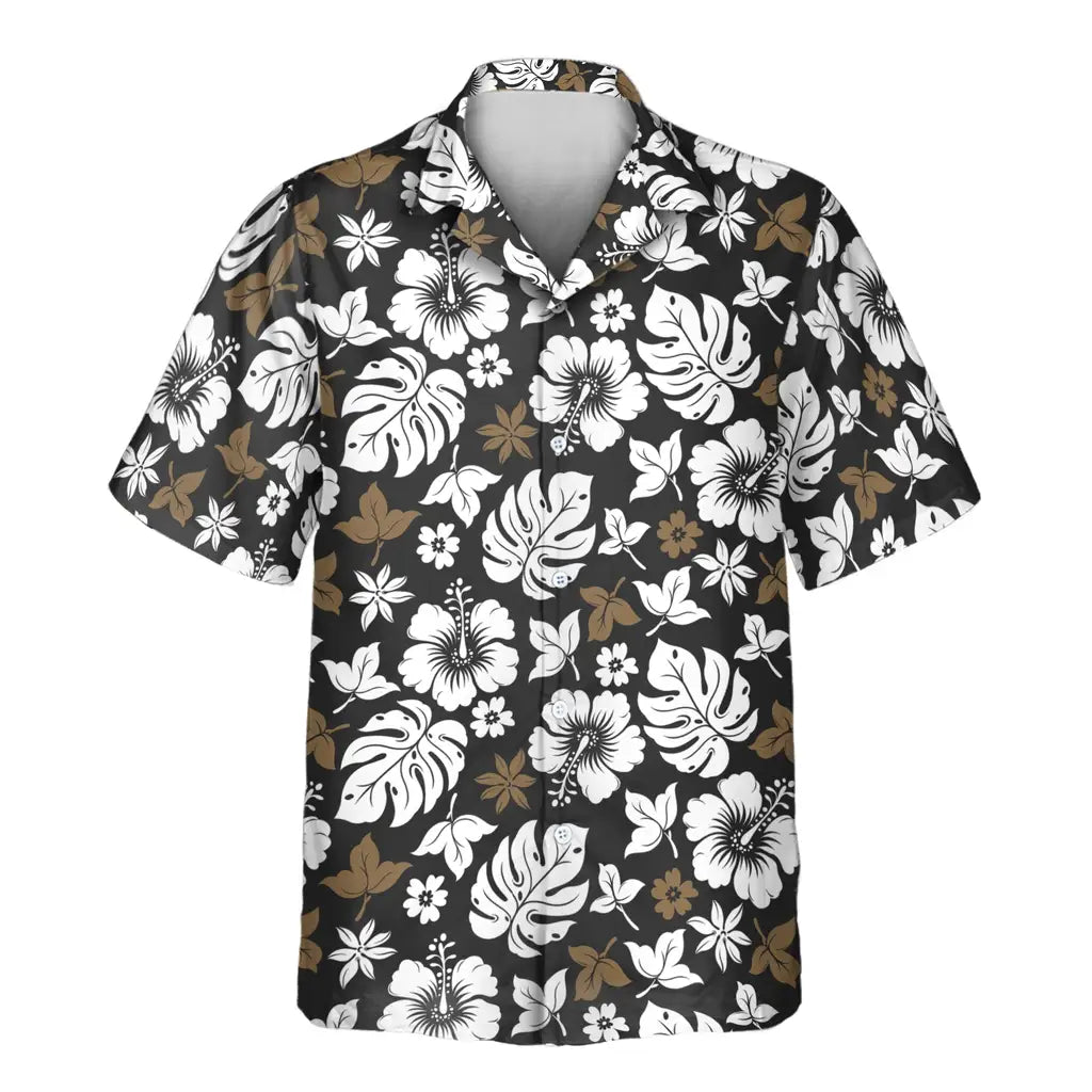 Custom Face &amp; Logo Tropical Hibiscus Flower Hawaiian Shirt | Custom Gift for Beach Vacation &amp; Cruises