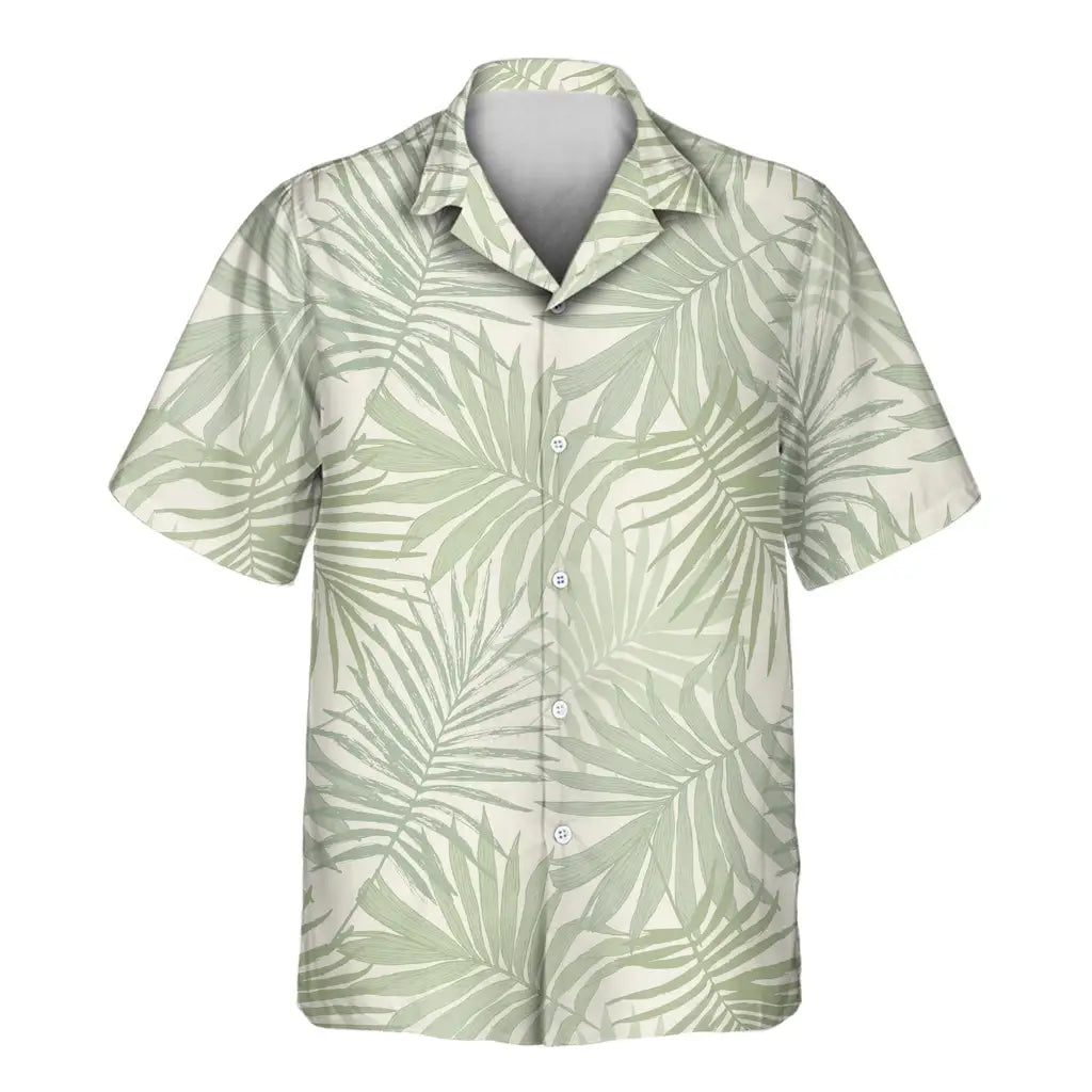 Custom Face &amp; Logo Tropical Leaf Dreams Hawaiian Shirt | Unique Summer Beach Gift for Men