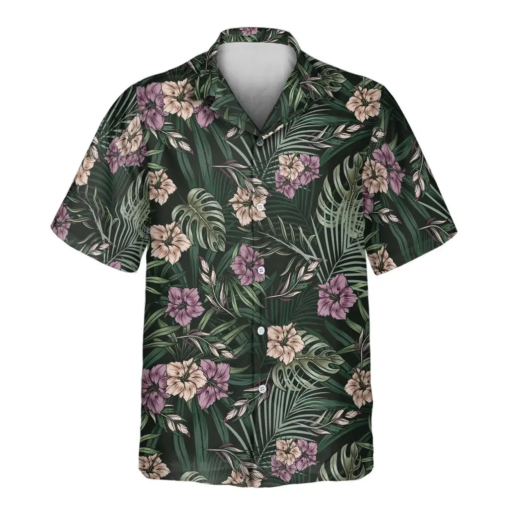 Custom Face &amp; Logo Vintage Tropical Natural Hawaiian Shirt | Perfect Vacation &amp; Tropical Party Wear