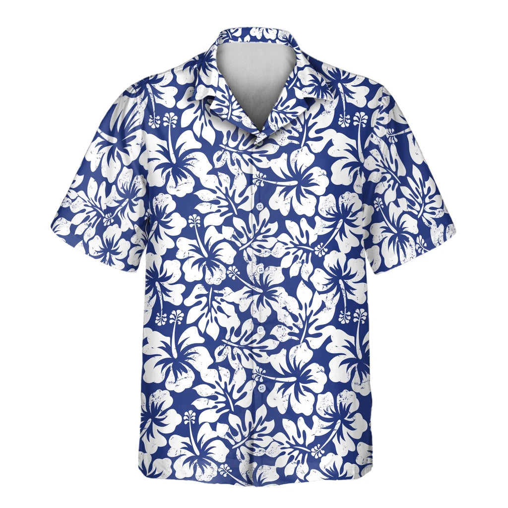 Custom Face &amp; Logo Weathered Tropic Hibiscus Hawaiian Shirt | Custom Gift for Beach Vacation &amp; Cruises