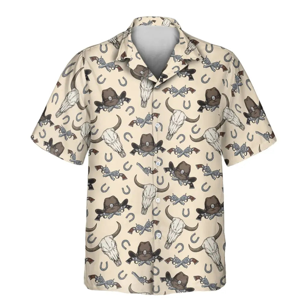 Custom Face &amp; Logo Wild West Justice Hawaiian Shirt | Unique Summer Beach Gift for Men