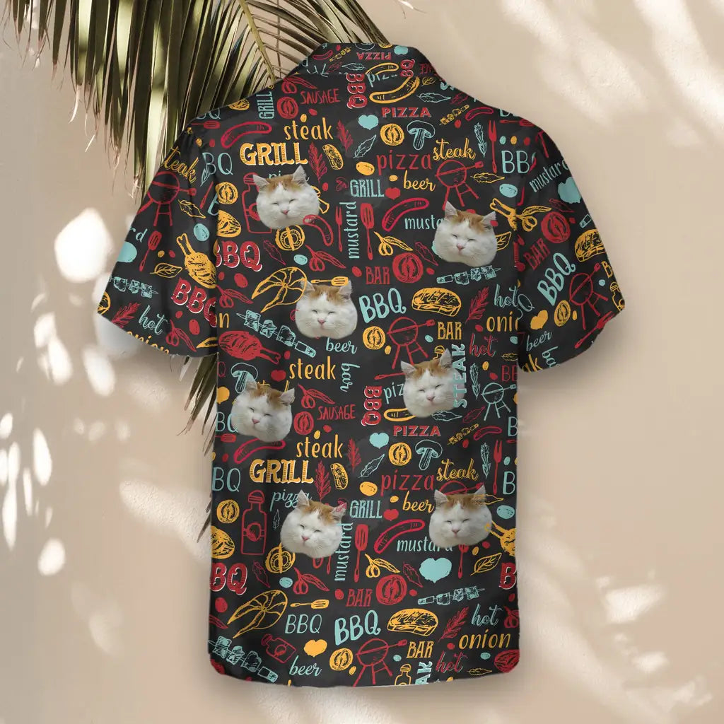 Custom Face &amp; Logo BBQ Royale Night Hawaiian Shirt | Perfect Backyard BBQ &amp; Summer Gathering