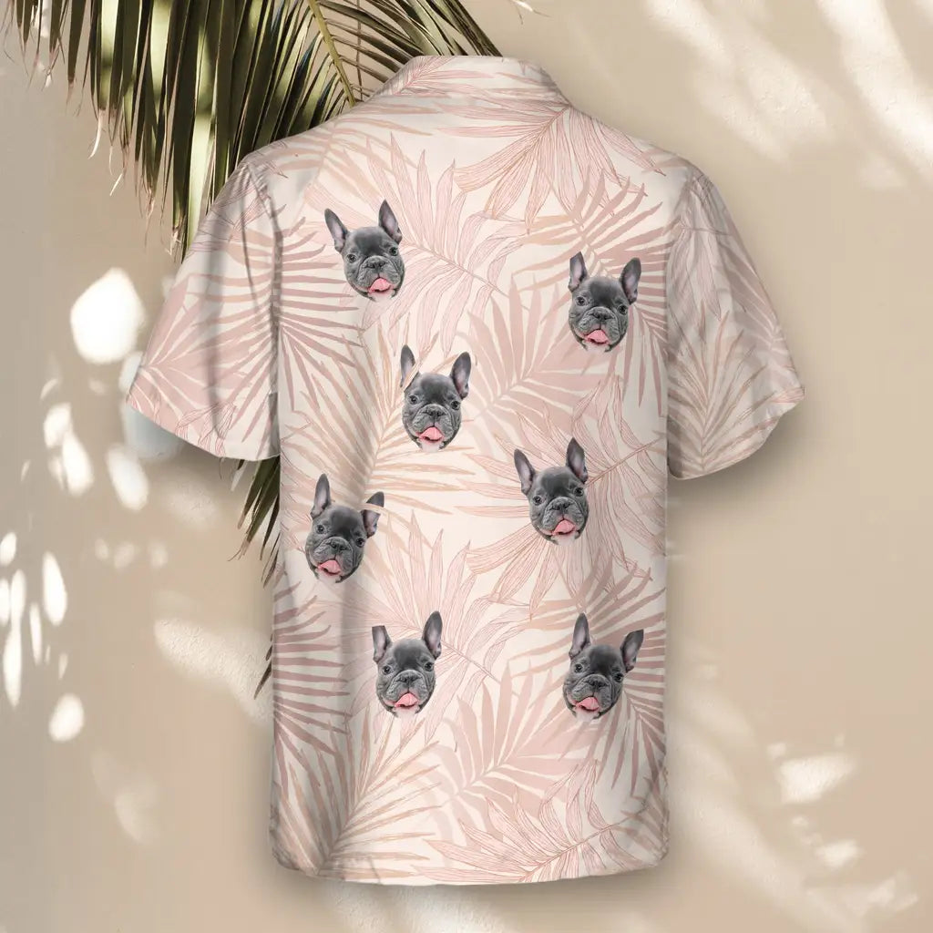 Custom Face &amp; Logo Blush Tropics Hawaiian Shirt | Unique Summer Beach Gift for Men