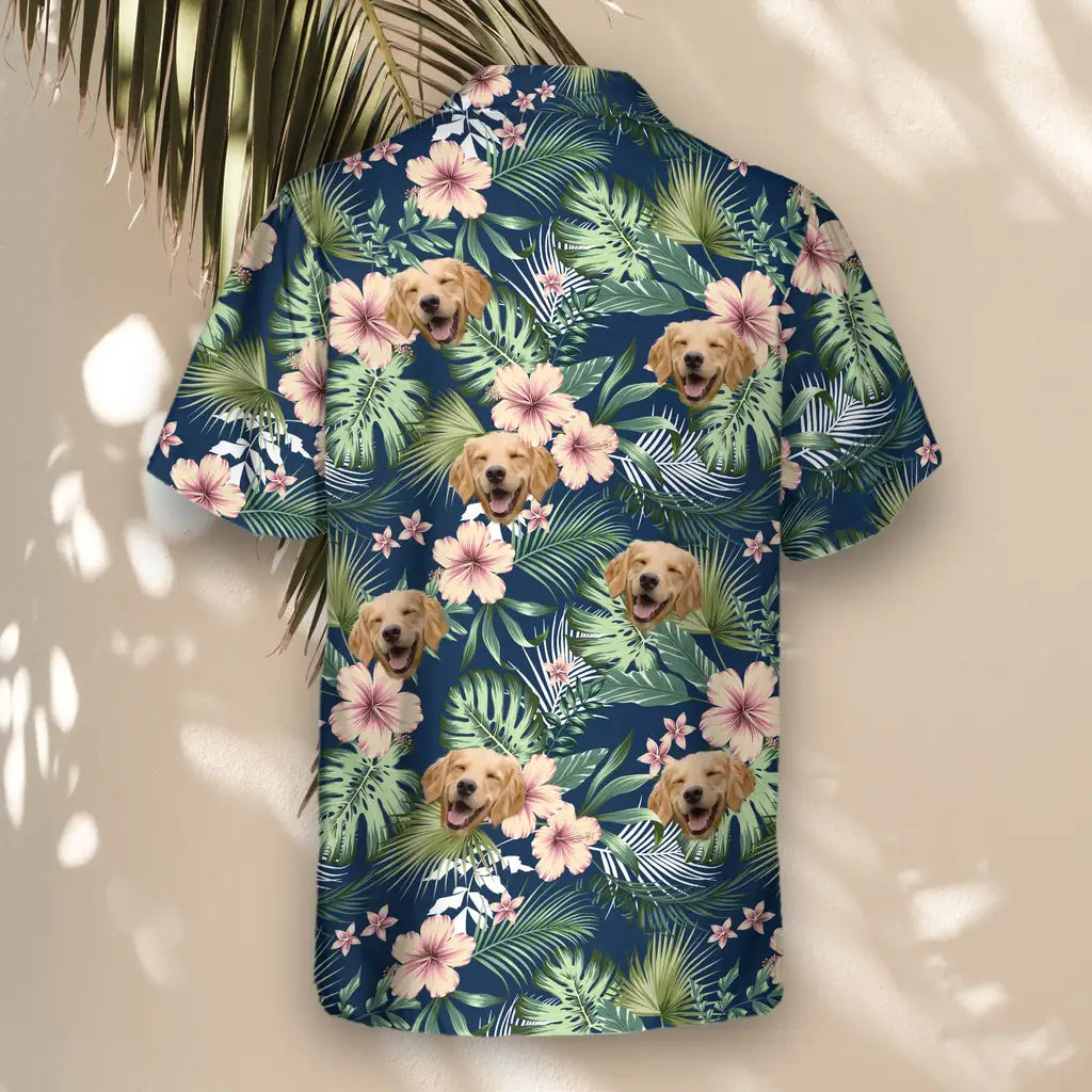 Custom Face &amp; Logo Botanical Tropical Florals Hawaiian Shirt | Custom Gift for Beach Vacation &amp; Cruises
